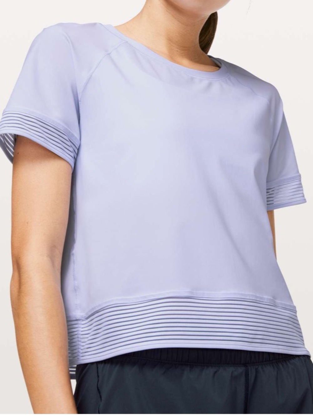 Lululemon Stripe In Stride Short Sleeve In Serene Blue